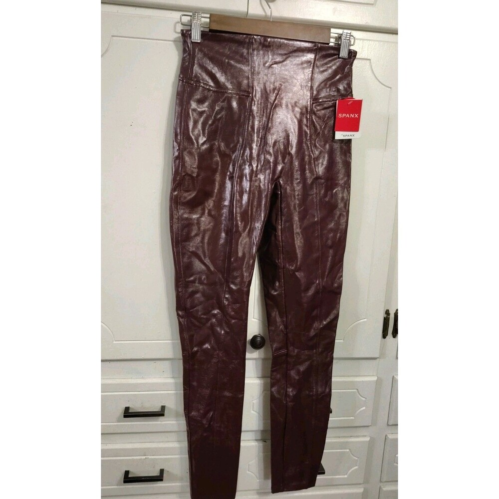 Spanx Ruby Legging Women Small Faux Patent Leather Pants Legging Skinny New